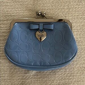 Coach Blue Embossed Coin Purse